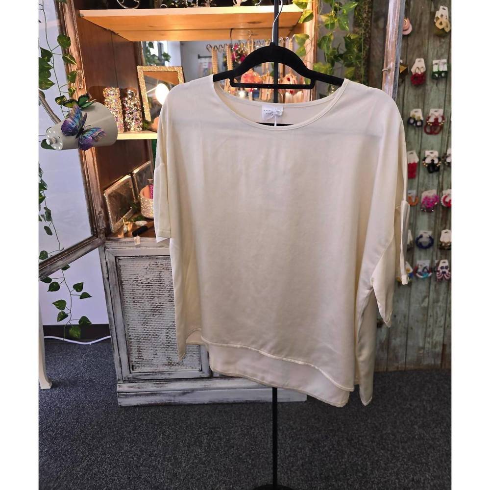 NEW ANONYME women's viscose top in beige